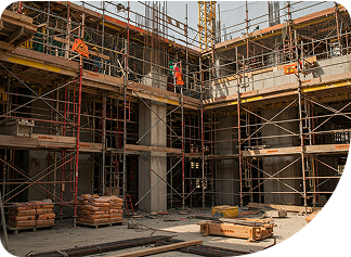 Detalhe do seguro para construção